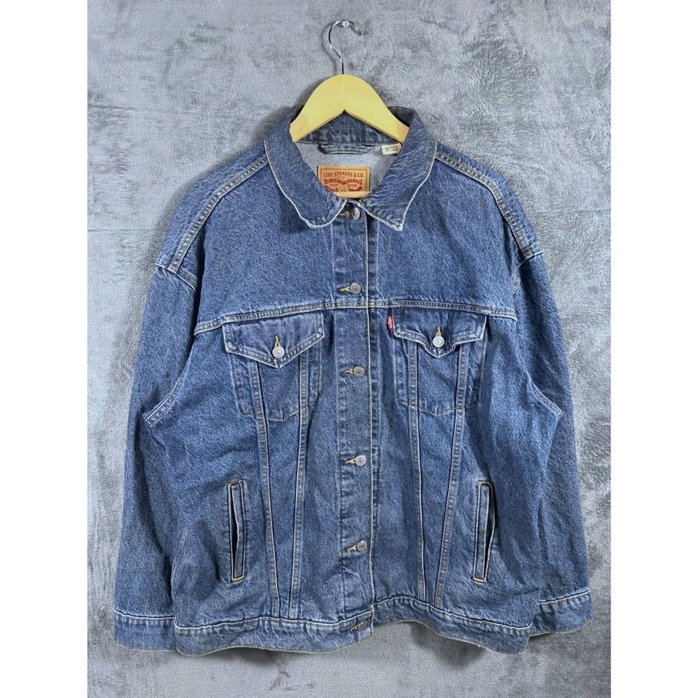 Levis Trucker Jacket Mens XL Blue Denim WaterLess Button Up 52304-0014